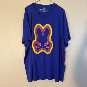 Men’s Psycho Bunny Electric Blue Tee with Neon Graphic 3Xl